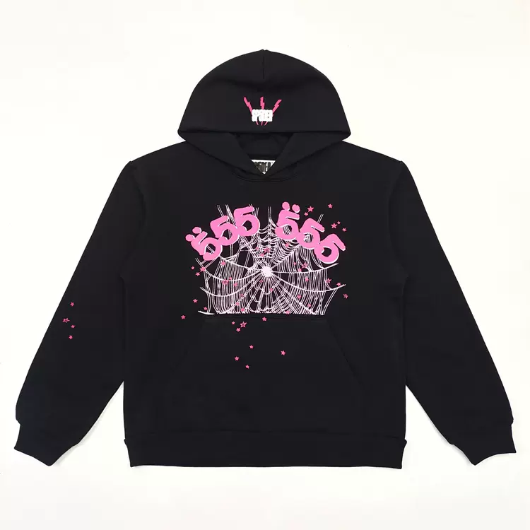 Sp5der FW22 【Stock x version】 HOODIE  Brown angel 555帽衫蜘蛛网潮牌男女同款套头卫衣帽衫 黑色 S-XXL  822