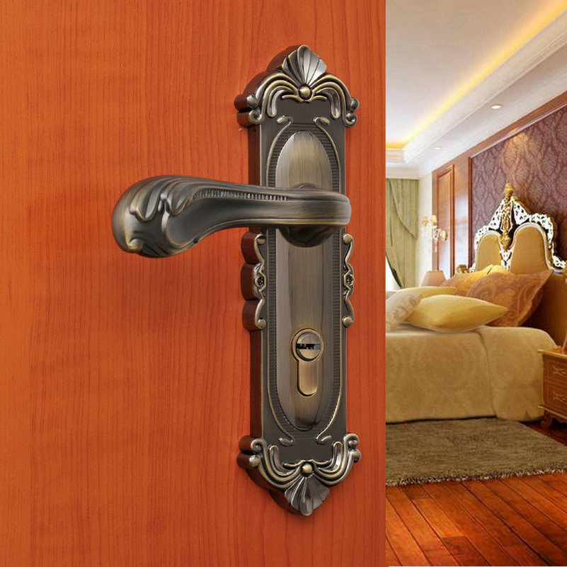 【德国鸿瀛】美式门锁 欧式房门锁 青古铜执手锁 复古室内门锁