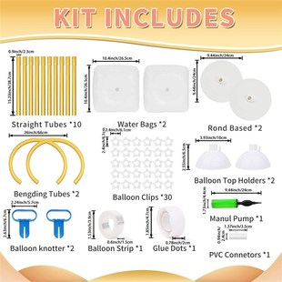 饰 8FT和6FT气球拱门支架生日婚礼假期派对装 气球拱门套装 可弯曲