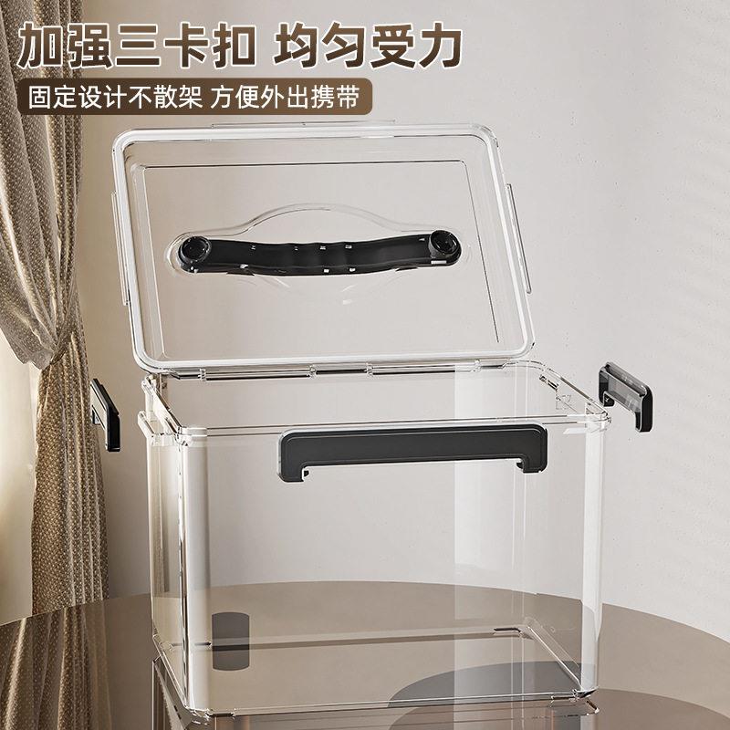 塑料收纳箱大容量家用数码产品手提防尘储物箱相机镜头透明密封箱图片