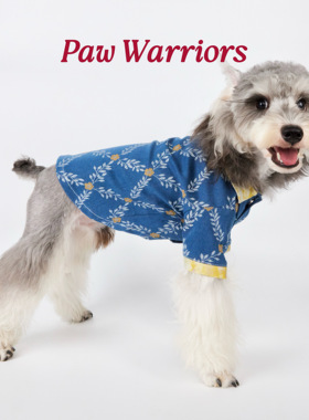 宠物衬衣蓝色麦穗拼接小型犬泰迪柯基雪纳瑞比熊博美外套春秋冬猫