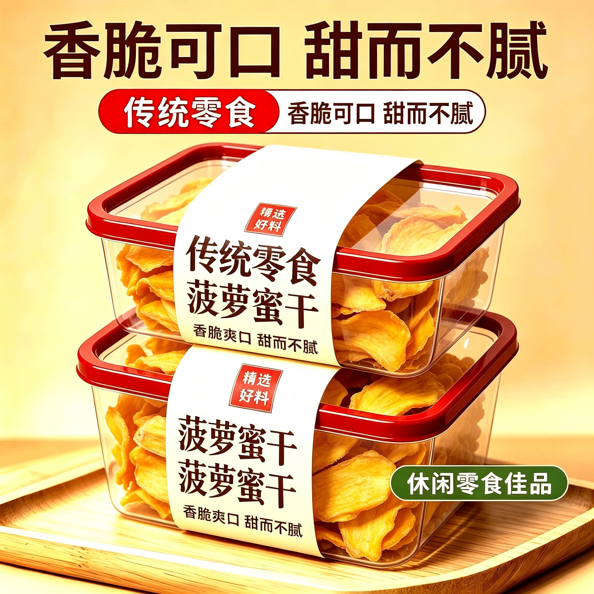 海南特产冻干菠萝蜜干脱水菠萝蜜脆水果干脆片网红休闲零食批发