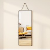 学生宿舍挂绳全身镜玄关穿衣镜壁挂式 贴墙挂墙试衣镜卧室挂门镜子