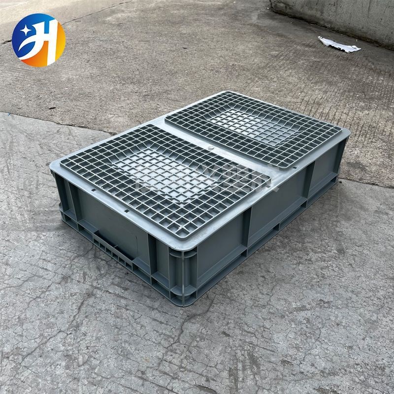 600*400*148周转箱 塑料物流箱EU4611欧标物料盒 灰色胶框零件箱