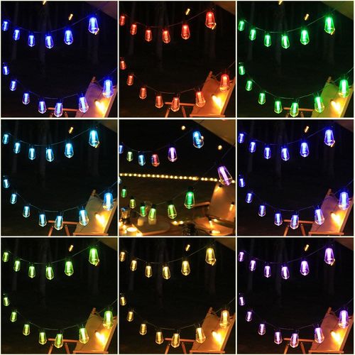 户外幻彩露营灯串野营帐篷浪漫氛围灯节日布置装饰太阳能球泡灯串