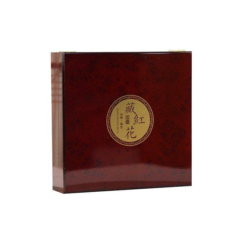 藏红花四合一包装盒空盒精美红花木盒礼品盒四瓶20克装盒子配礼袋