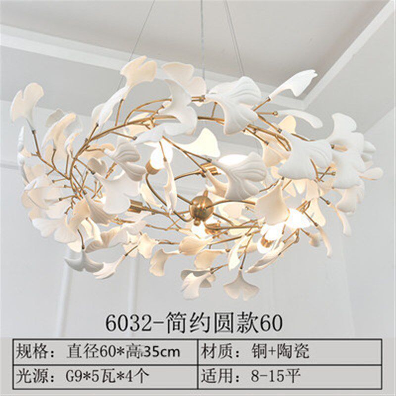 设计师银杏树叶网红灯具客厅餐厅艺术大堂售楼处楼梯间装饰灯吊灯
