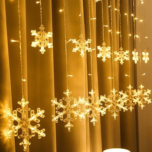 雪花窗帘灯串橱窗庭院卧室氛围灯节日婚庆新年圣诞装饰布置灯