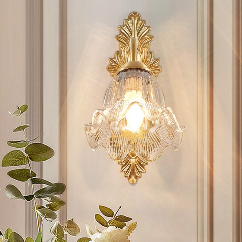 美式全铜轻奢壁灯客厅背景墙灯走廊过道床头灯卧室灯简约现代N231