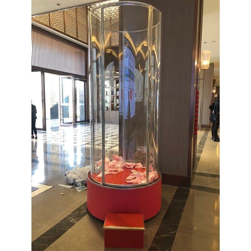 厂家直销亚克力抓钱机抓球机机现货暖场活动道具抢钱机吹钱机