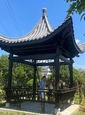 古角建四亭新中园式四角凉外亭户休闲遮阳亭子庭院花85480防腐实