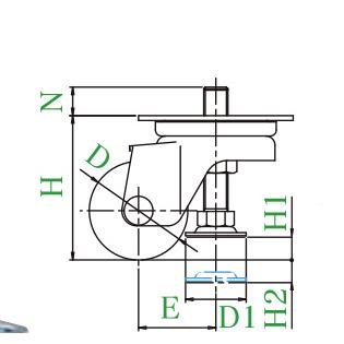 米思米中载重5连CMAS50-F体型调节轮MAS0F直-径C2寸载重250KG脚轮