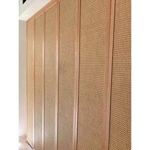 藤编门拉门式 门隔断门 室断隔隐形折叠门衣柜ICS门日卧门中式