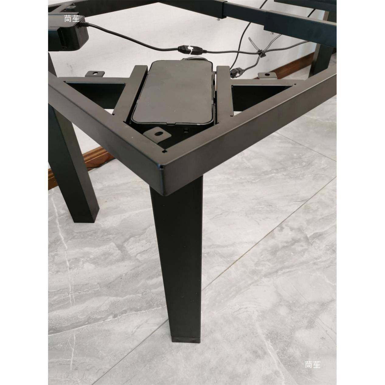 出四电四65木腿口电动升降桌架茶几岩板实大板桌腿矮机版