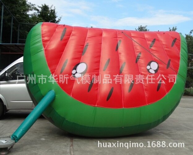 气模充气西瓜梨子菠萝 柚子草莓水果卡通充气模型 仿真