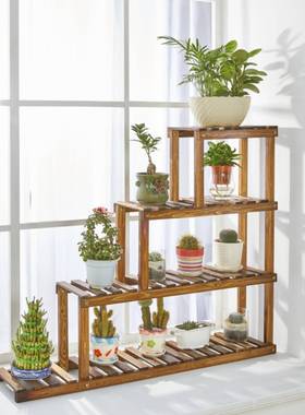 台F959MMSS花架子阳台物架实木质多层室内客厅地式落多肉飘窗小花