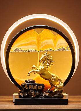 寓沙画酒柜装饰品轻奢高档客脂厅电视柜SHBB5003中式高意端大气树