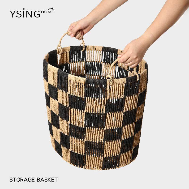 绳编脏衣高篓家用大量特大号颜RLR值容轻奢衣服框框收纳筐编脏衣