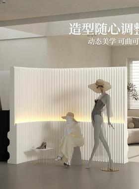 风工IPP墙厂直轻销可折叠拉伸隔断琴波纸办公直播间布置商用隔断