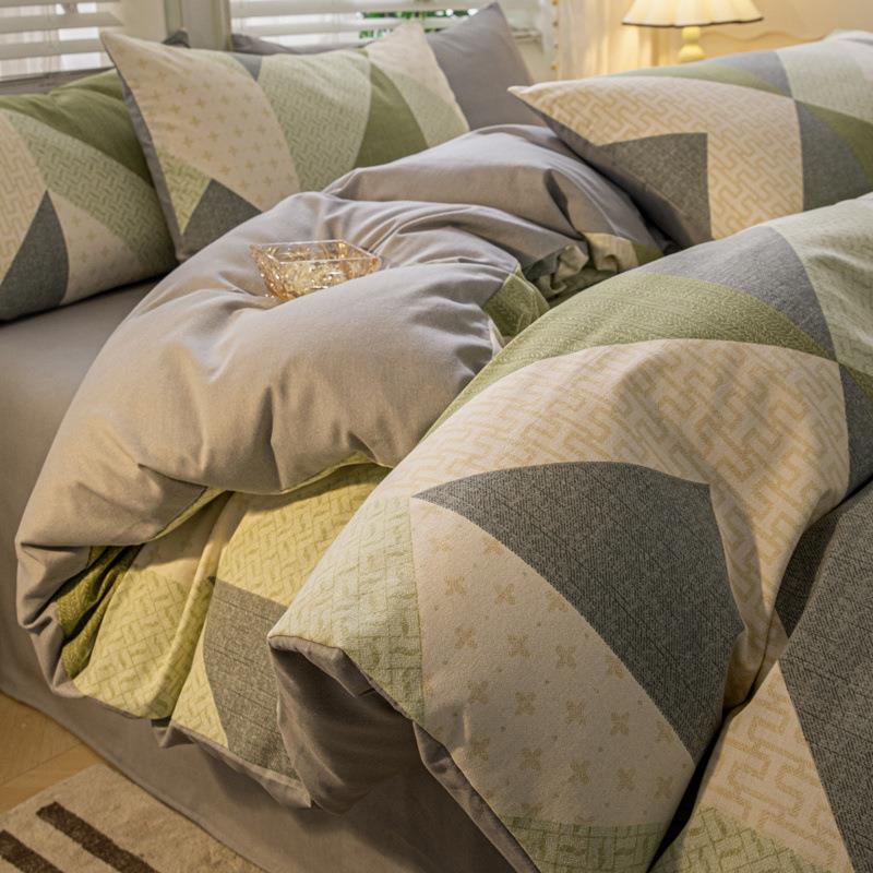 2三025四套件全棉磨毛被套床单BNE纯棉床上件罩套被高档床笠款床