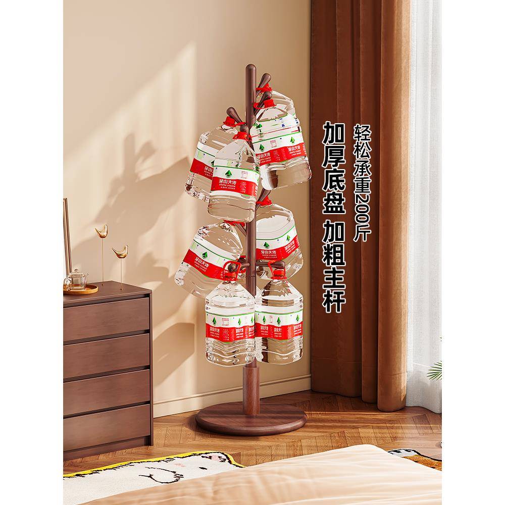 实木衣架架地衣帽卧室家用挂衣架简易式衣服架JSA立落室内挂包架