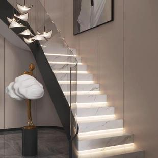 网红梯步LE踏D灯带智能嵌楼入式台阶带追光灯跑马流水感应PUI楼梯