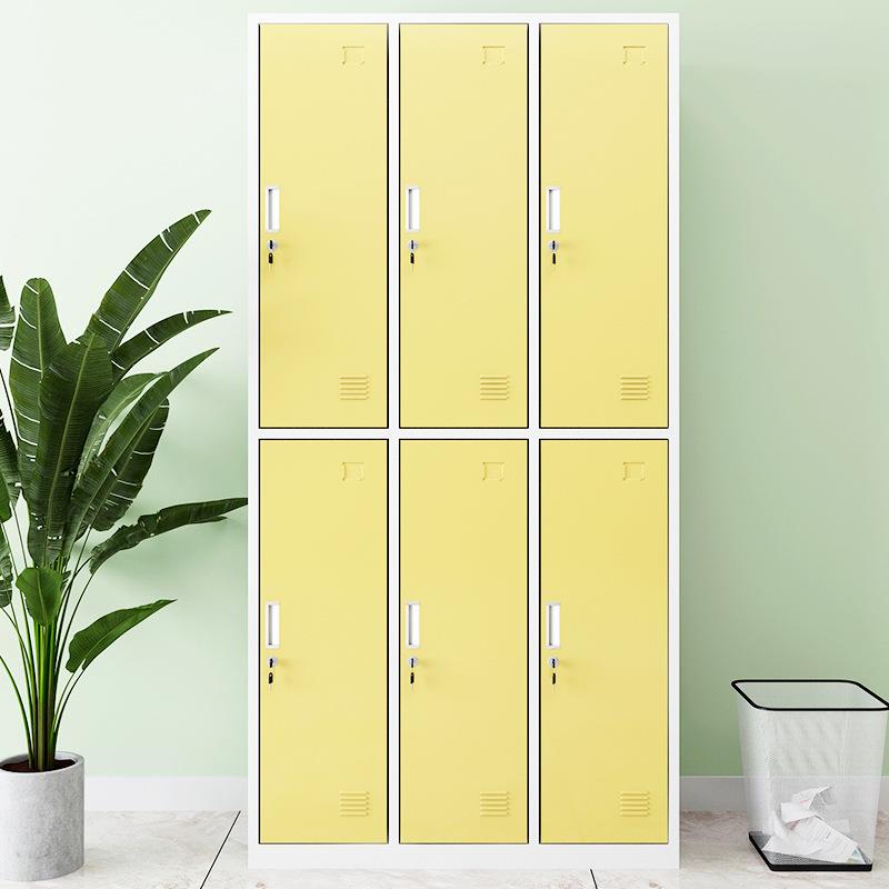 多门衣柜加厚彩色更衣柜柜铁皮员工储物柜带AEB锁包柜存浴室换衣
