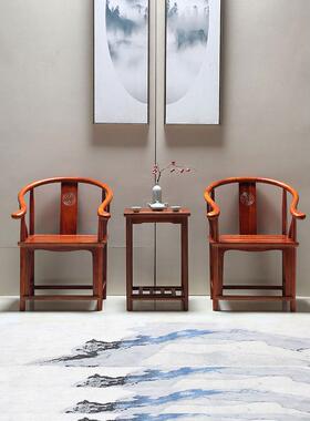 新中式茶几桌椅围椅三件阳台太DSU师椅酒店民圈宿椅椅茶主套人实