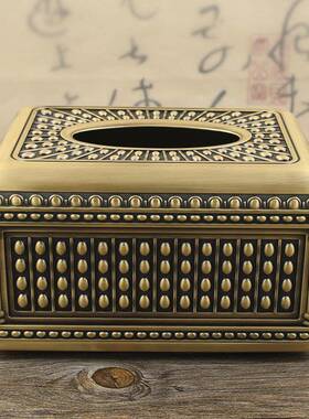 欧复古纸巾创意几家用茶餐厅式抽纸盒奢OFO华餐桌盒客厅餐巾纸抽