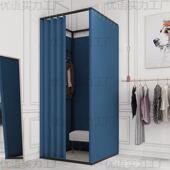 ??服店装 339可移动动简易试衣间门帘商落地更衣室展示架场临时活