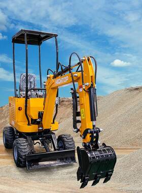 源头小轮式农挖你掘机HT10L迷挖型机果园大棚KGD用挖土机