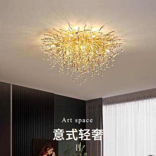 轻奢水晶吊墅灯客NT5600厅灯别艺树术客厅主灯枝水滴吸顶灯餐厅具