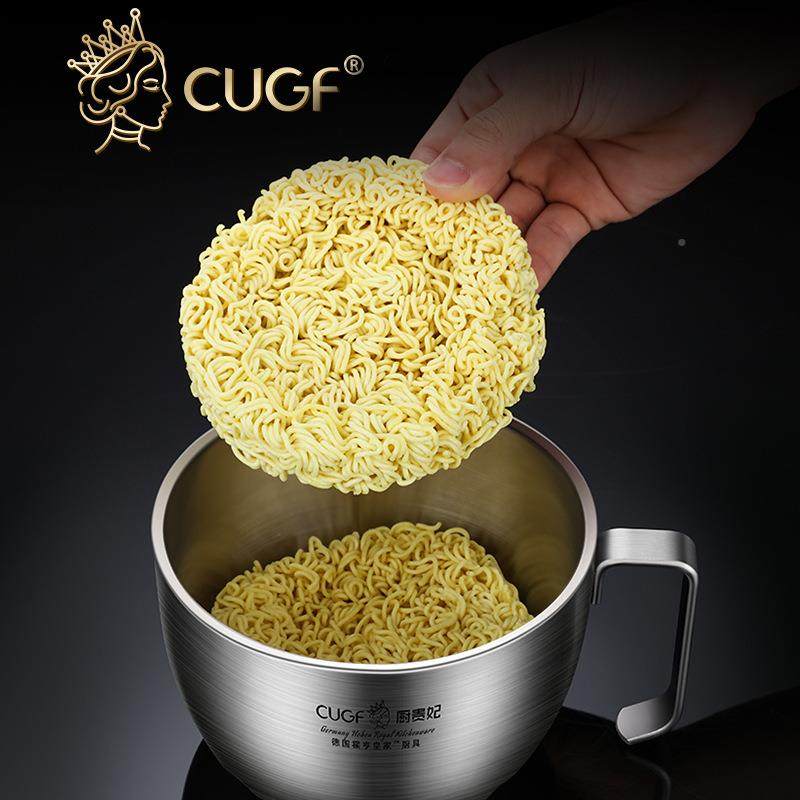 厨贵4妃30不锈钢304PMW学生宿泡舍面碗带盖餐具食堂碗筷套碗装碗