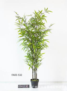 仿真LIO竹子直盆栽假隔绿绿色黄绿紫竹屏风断背景网红植播间造景