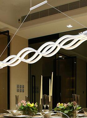 F7NN1eF8T5S755d餐约厅吊灯意个性四头波浪餐吊灯简现l创代吧台办