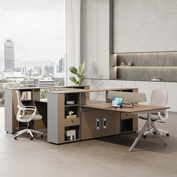 财务会计职员办公桌组办公室人员工位桌子KEV现代简位四约电脑桌