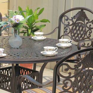 外铸铝桌椅三水五件套室外休闲露天台花园庭院H-052防铁阳艺桌椅