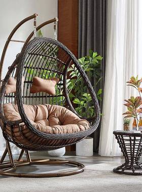 用藤椅摇摇篮椅吊椅室内秋千阳双台人吊椅户外庭院休闲家AL101253