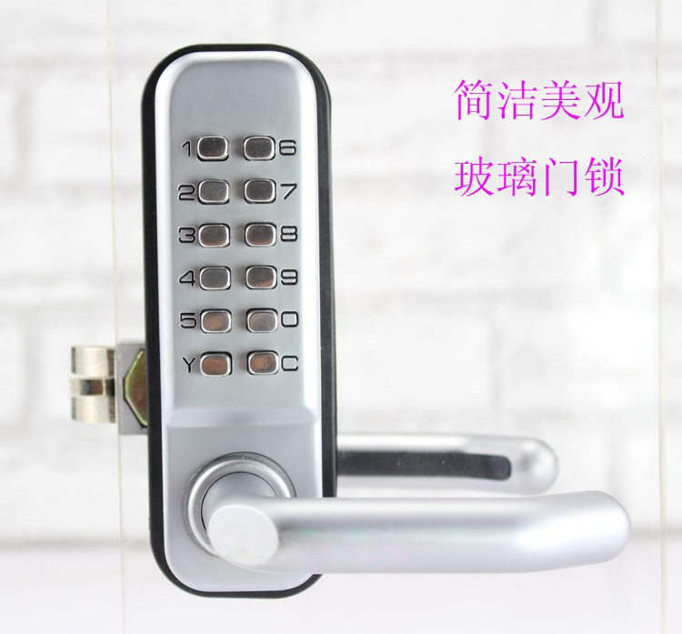 玻璃门机械密码锁防水免电防盗