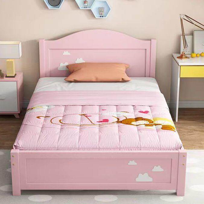 儿童实女孩公主床粉色抽屉米床一单人DXR床宝木宝床床经济型护栏