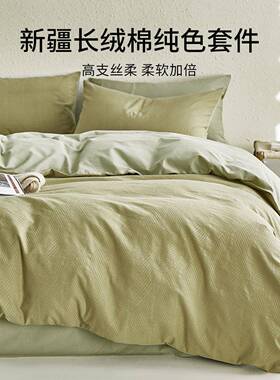 床上四11382件棉纯棉2025新款磨套毛三件套床单被床笠全轻套奢高
