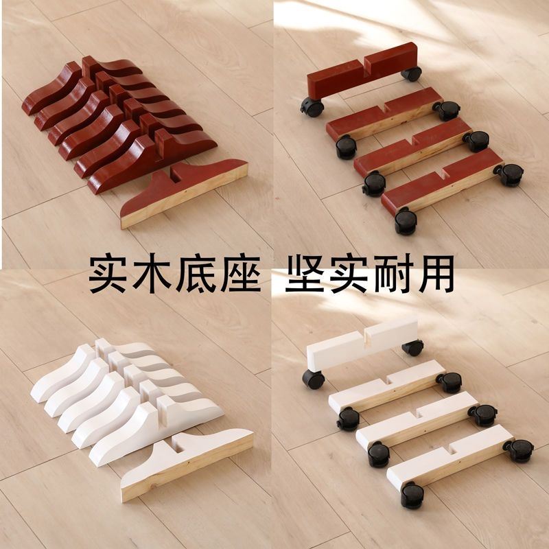 屏风实木底座固定脚架支撑玄关客厅办公移动隔断折叠屏风拉直底座