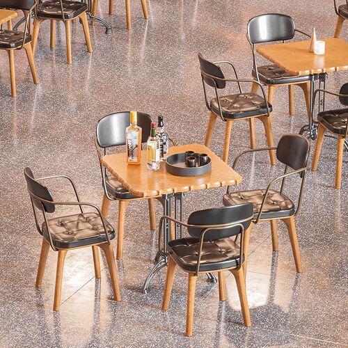 实木复古酒吧清吧桌椅组合工业风餐椅咖啡西餐厅酒馆卡座沙发定制