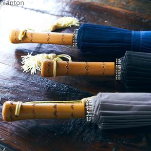 古中国雨24骨长柄伞女森系复古简约直柄伞风男女个性 潮流风长FLH