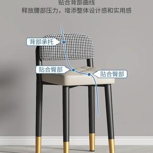 凳子家用结实耐用板SWJ餐凳轻奢靠小矮凳方背餐桌凳餐椅子商饮用