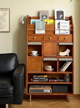 中古风木斗柜客厅靠墙储物柜抽实屉柜收纳的MEK柜沙发旁书置物小