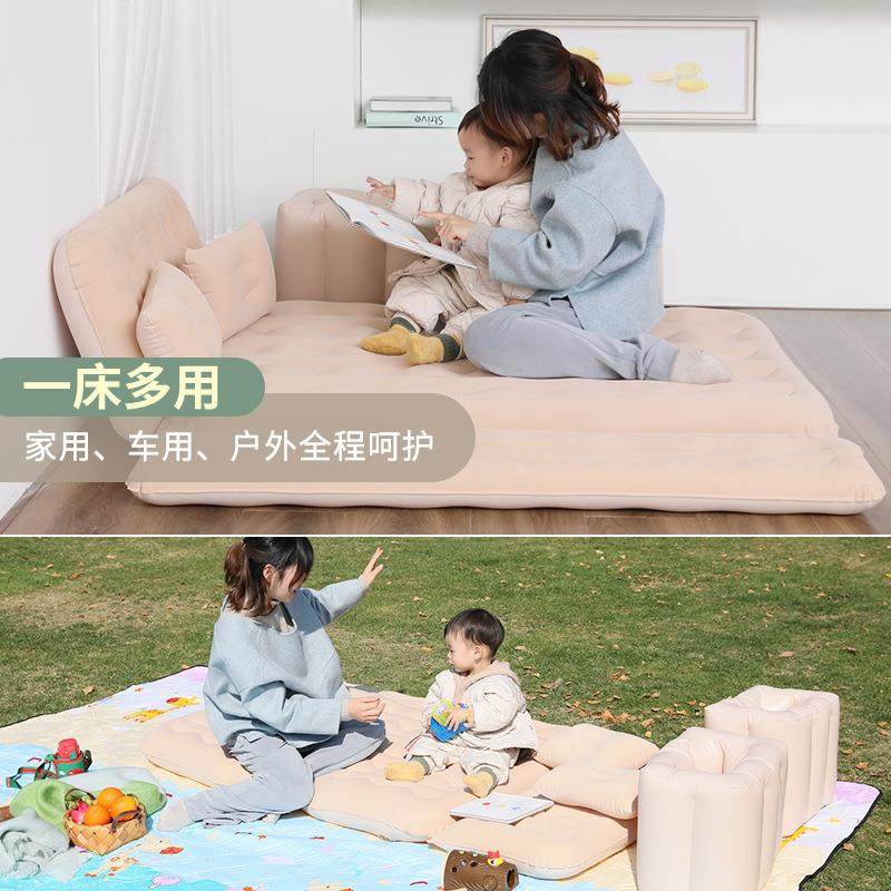RNU车床叠垫后排折睡垫植绒P充VC汽车气床儿童载旅行床