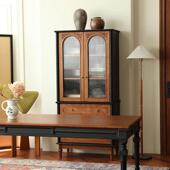 法式 饰 实酒柜复木客古书37645矮柜玻璃门展示柜厅家用厅中古风装