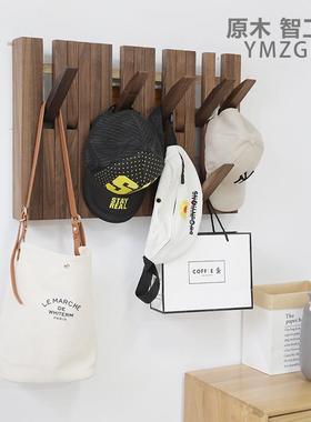 57原木智工V坊黑胡桃木F76J95M9电表箱遮挡架墙壁挂钩衣客厅衣帽Z