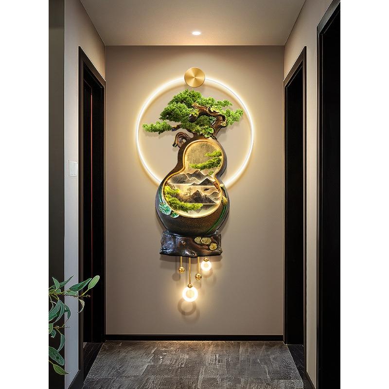 五福临门玄关装饰灯画式新中流水生财入户挂画芦DGH走廊葫过道带